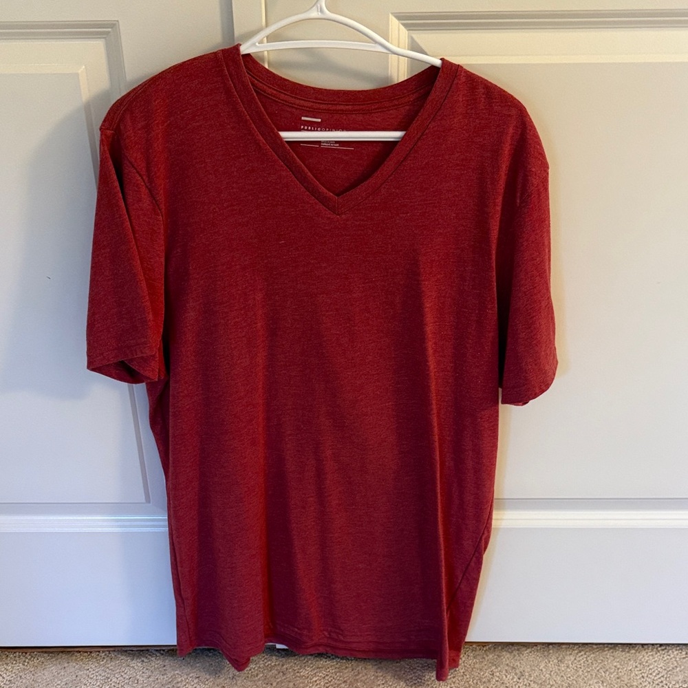 Classic Red V-Neck T-Shirt for Men